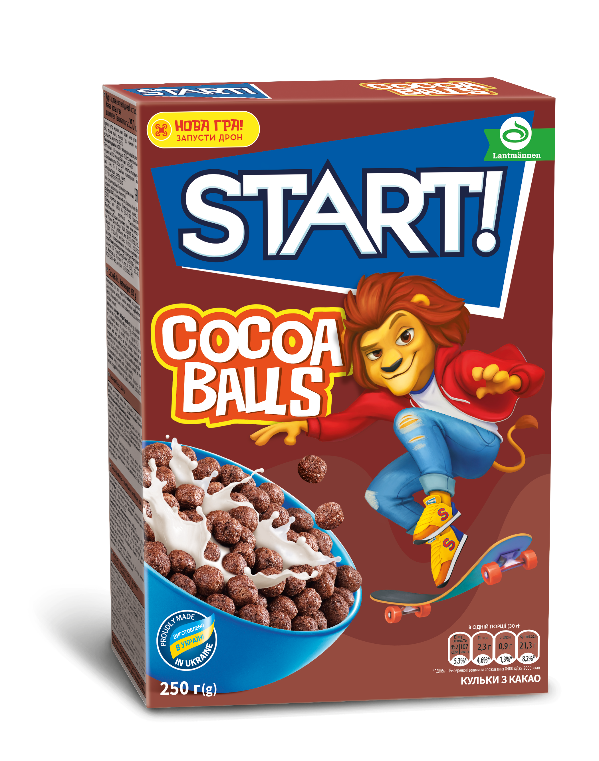 Готовий зерновий сніданок кульки з какао Start